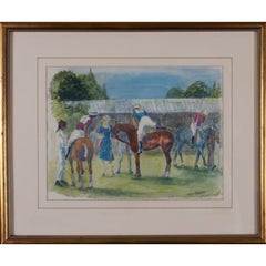 British Polo Match #1 Watercolour by Helen Anderson (British, 20th Century)