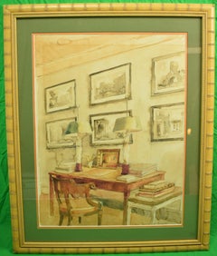 Interior del Salón de la Biblioteca Acuarela de Allen Townsend Terrell