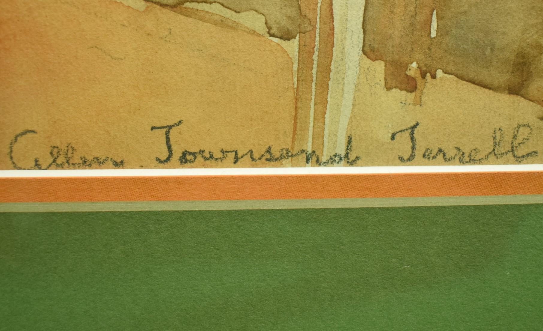 Aquarelle classique d'Allen Townsend Terrell (1897-1986) datant des années 1950 et représentant un élégant salon d'une propriété de Palm Beach.

Art Sz : 23 1/2 