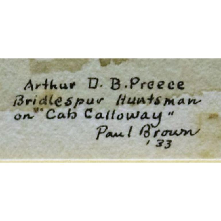By Paul Desmond Brown, Fox Hunting at Bridlespur, Arthur D. B. Preece 1