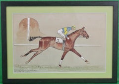 "Golden Miller Winning The 1934 Aintree Grand National" Watercolor by Paul Brown