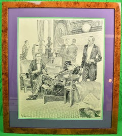 Gentlemen's Players' Club Dibujo a pluma y tinta de Orson B. Lowell