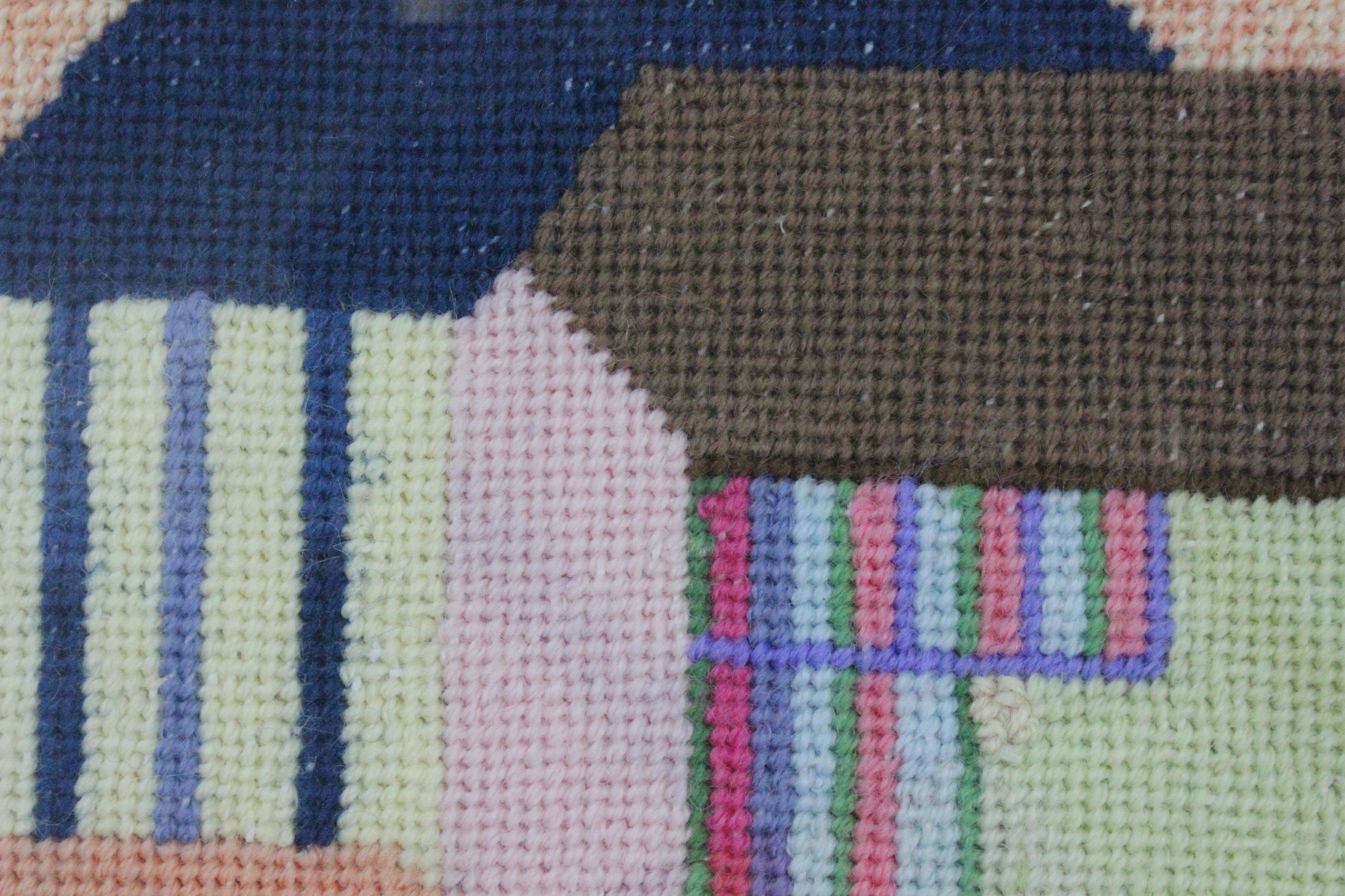 Pastel Cluster of c1960s Needlepoint Bermuda Houses - Other Art Style Art by MAK