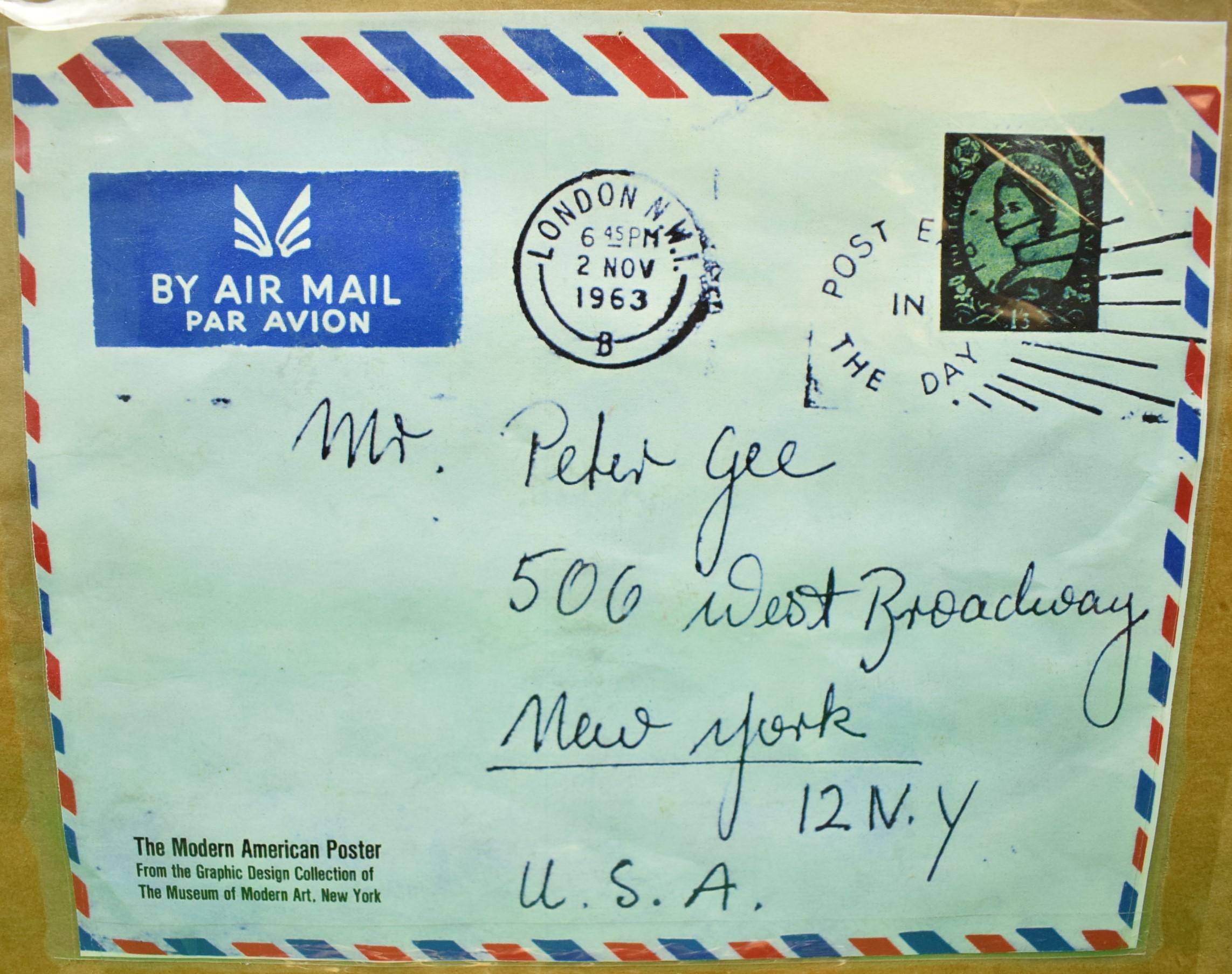 Peter Gee c1963 Postmarked Envelope For Sale 3