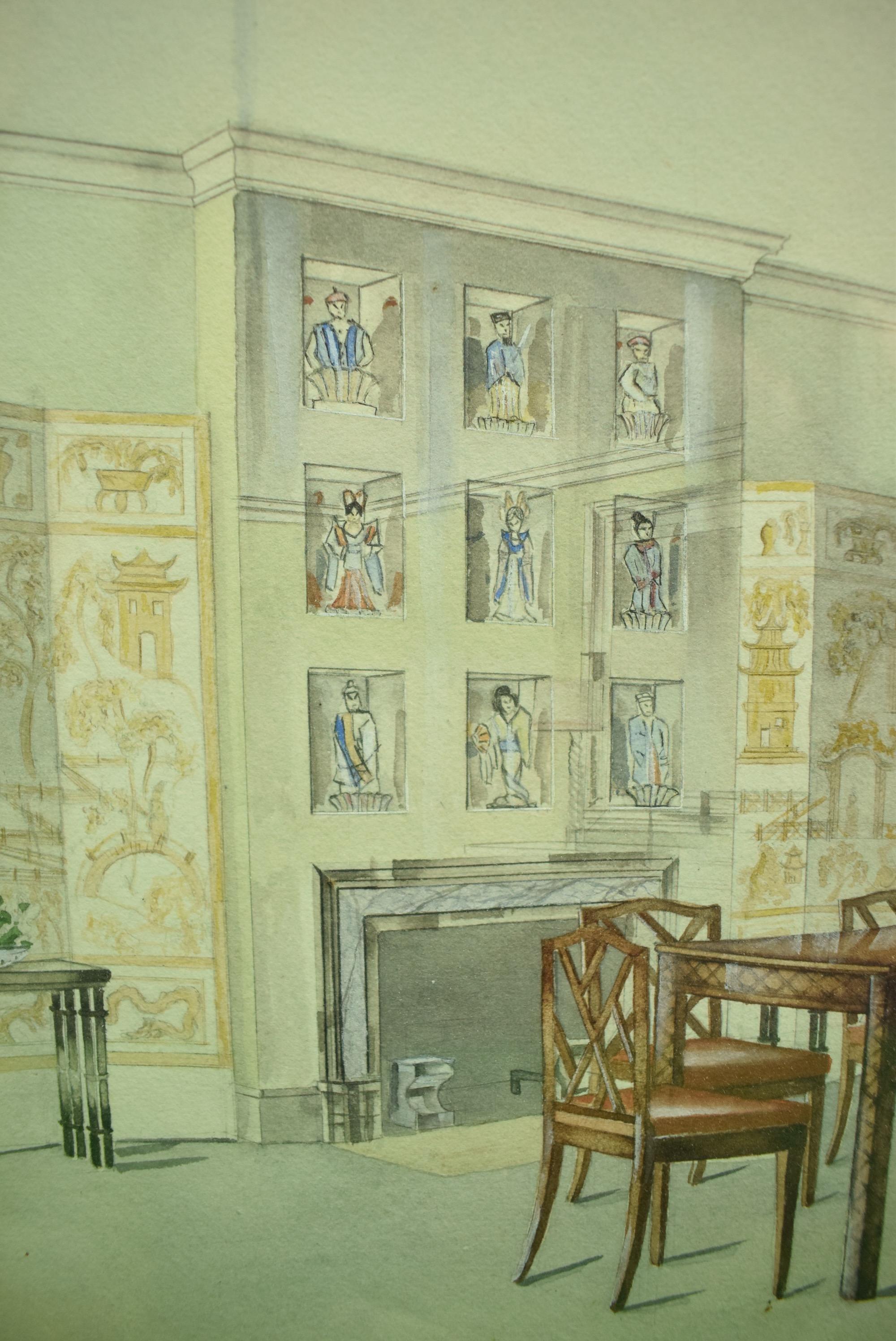 Sala da pranzo Chinoiserie - Interior Art Beige di Unknown