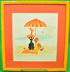 Lanvin of Paris Sun 'n Fun 1950's Watercolour