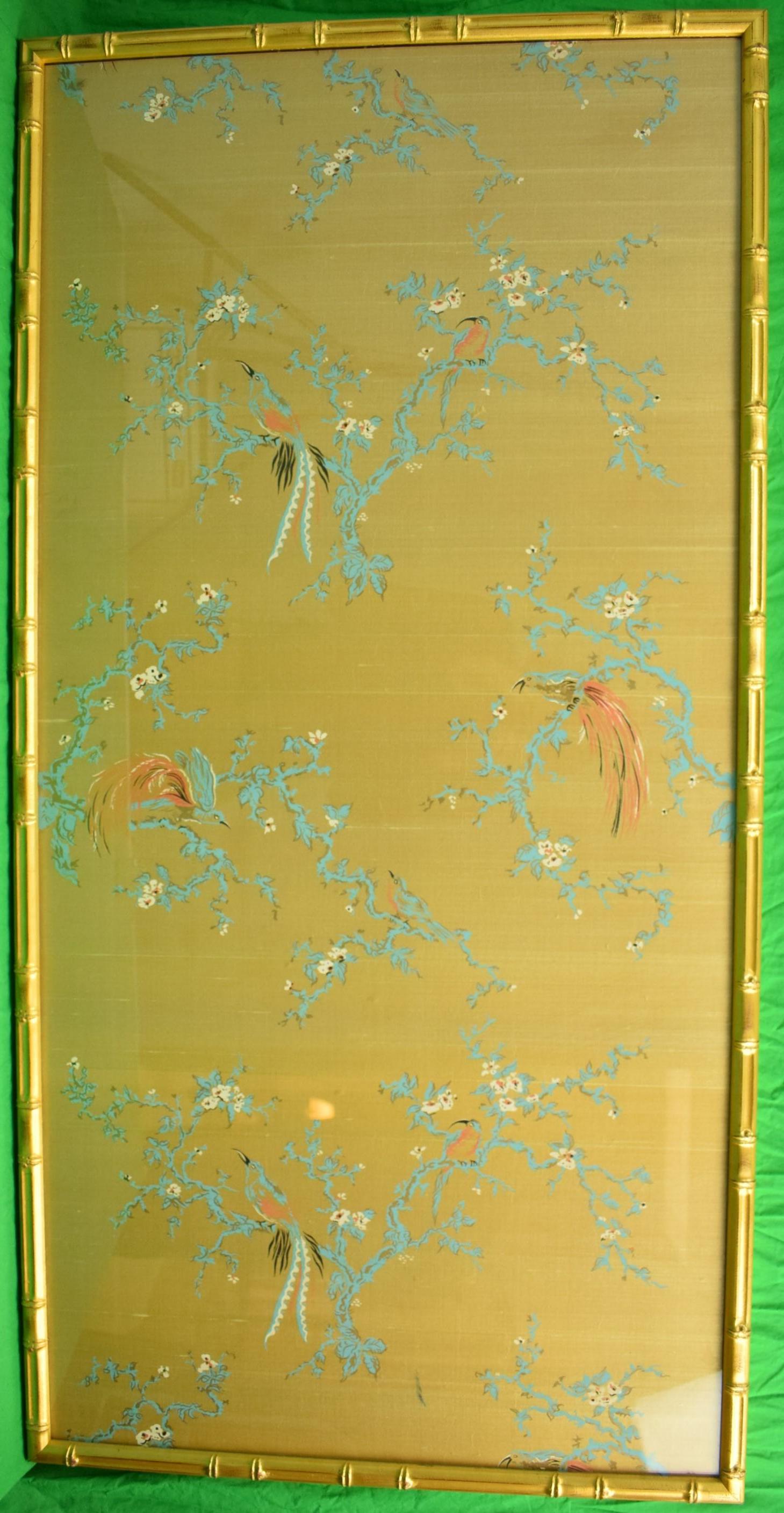 Chinese Botanical Silk Panel - Art by Unknown