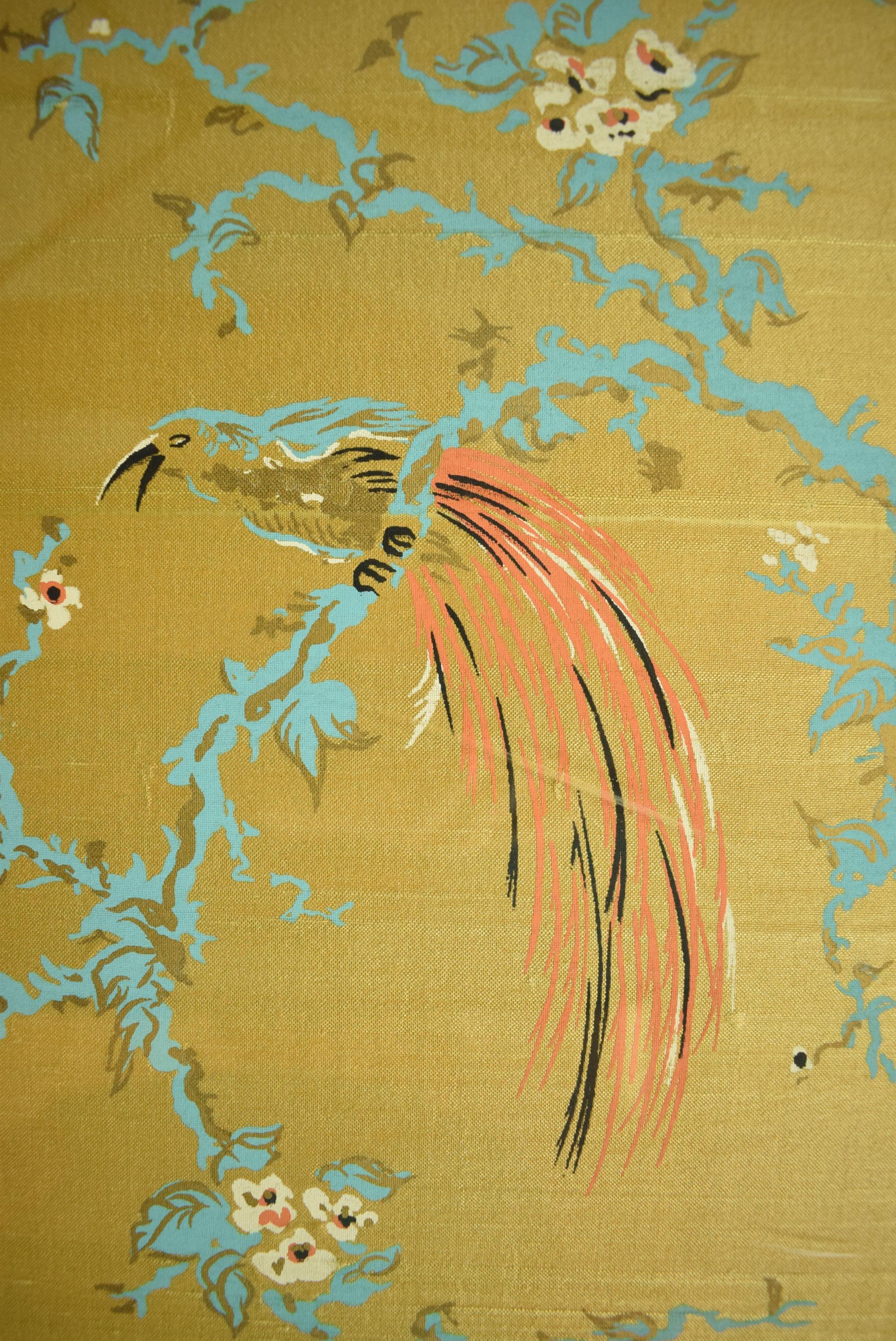 Chinese Botanical Silk Panel For Sale 1