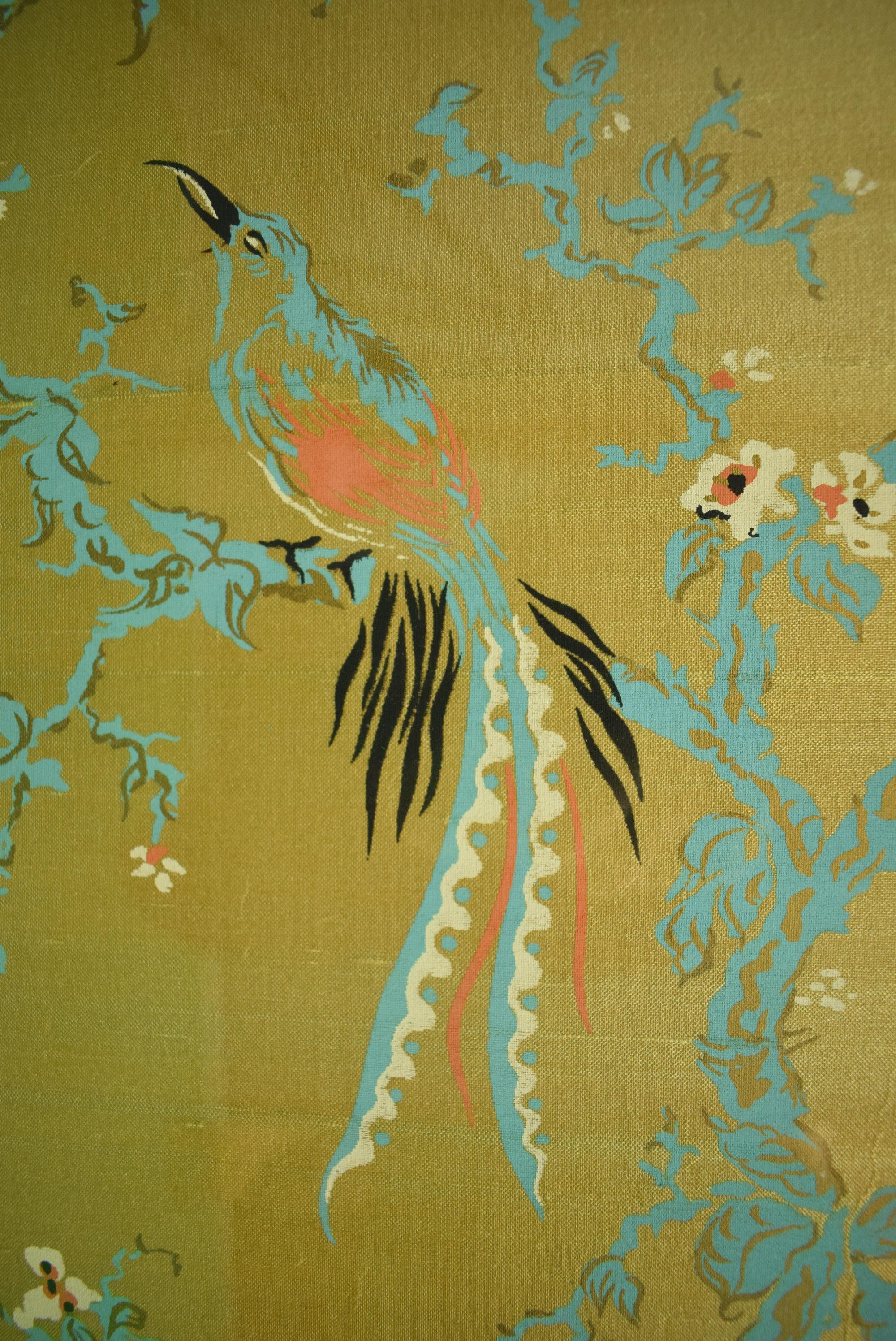 Chinese Botanical Silk Panel For Sale 3