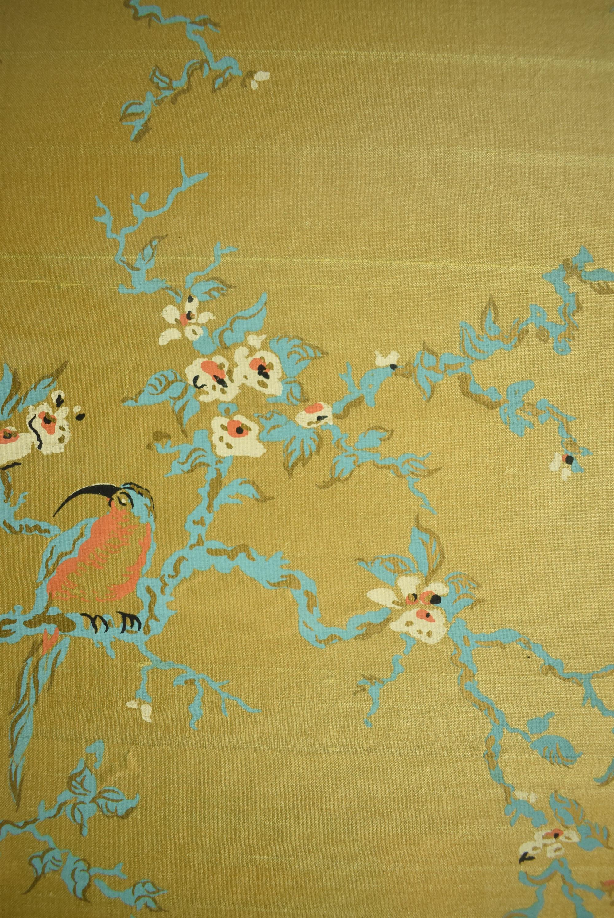 Chinese Botanical Silk Panel For Sale 4