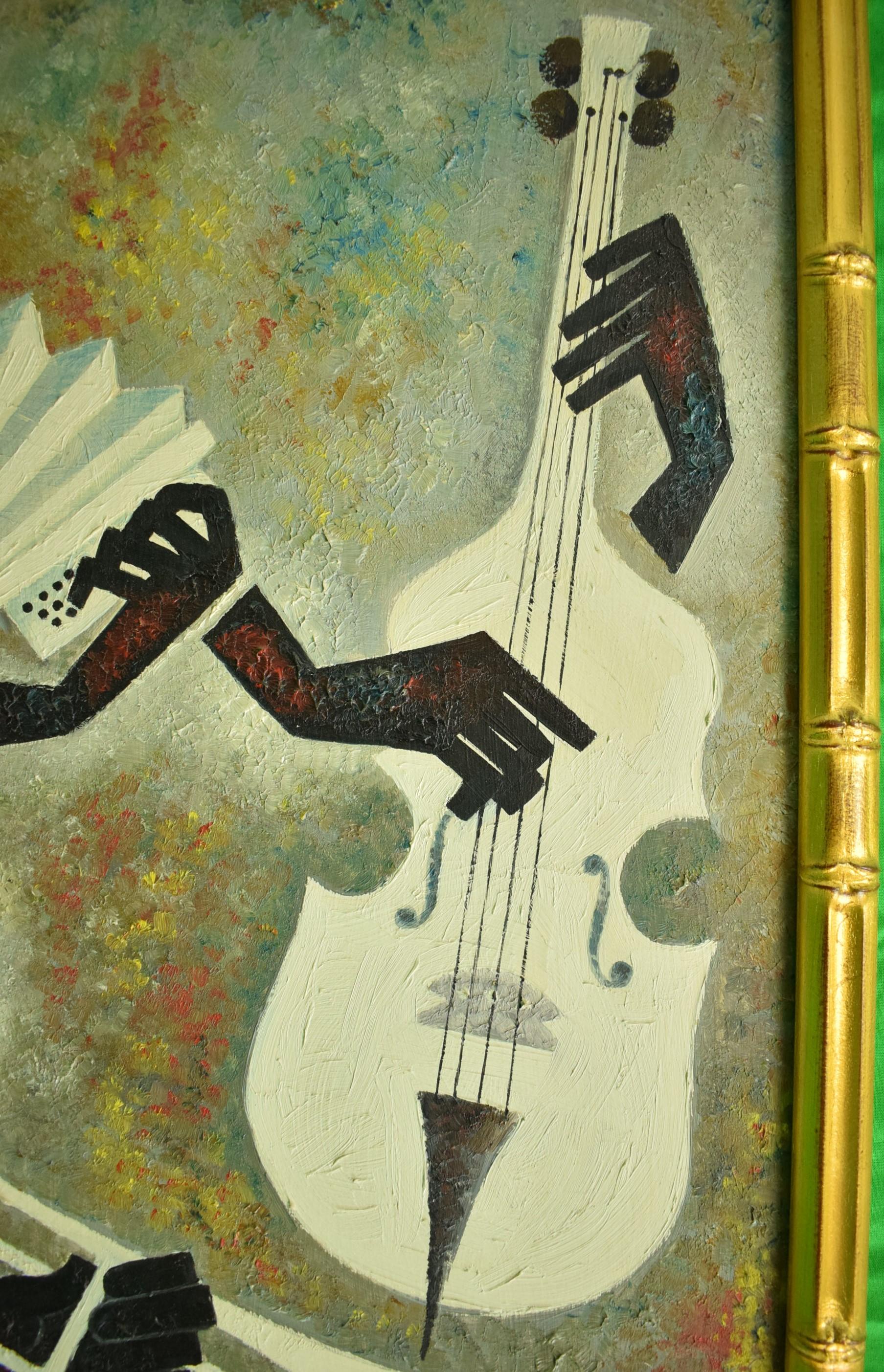 Vignette de jazz c1950 Acrylique de Morris Anderson en vente 4