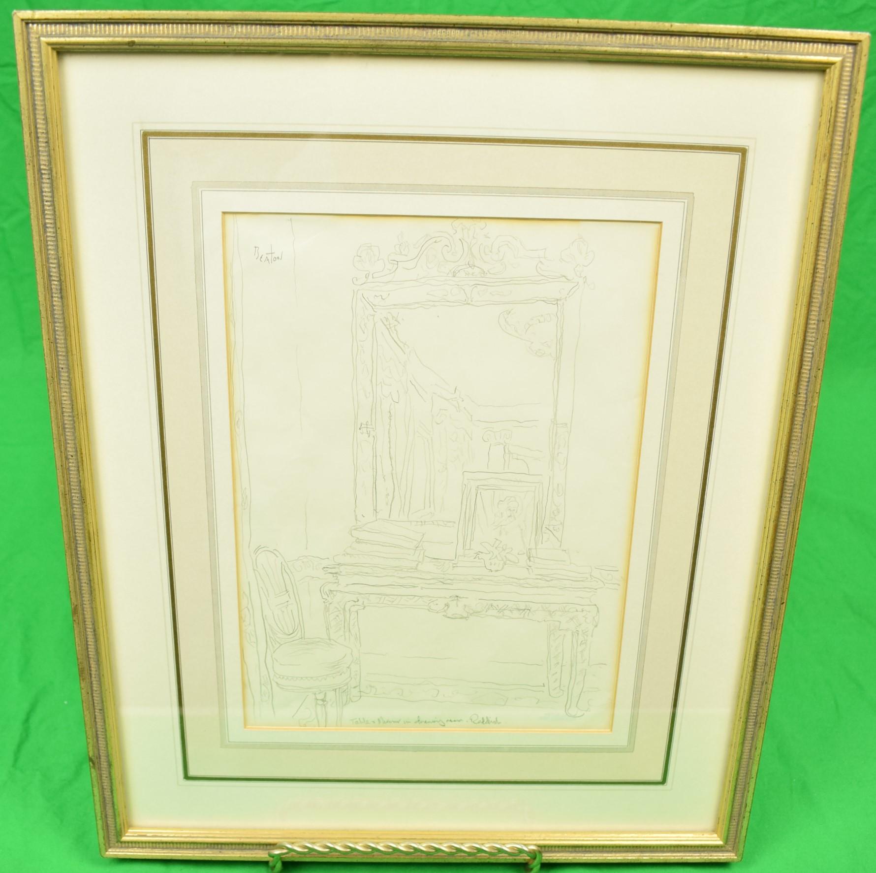 Cecil Beaton Original Pencil Sketch of 'Table and Mirror' in Reddish House 1