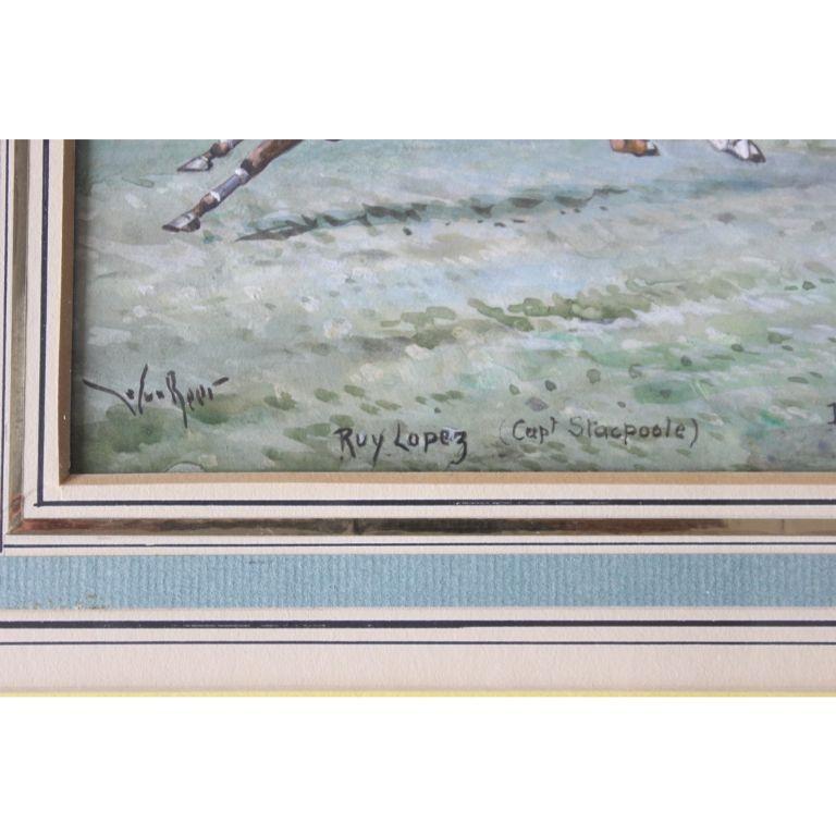 « The Grand Military Gold Cup » Sandown Park- 1905 Gouache de John Beer en vente 8