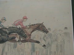 "The Llangollen Cup 1931 Steeplechase" Conte Crayon & Charcoal Drawing by Paul D