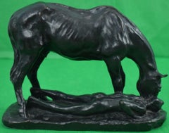 Charles Cary Rumsey Bronze 'Horse & Man Drinking Water' Sculpture