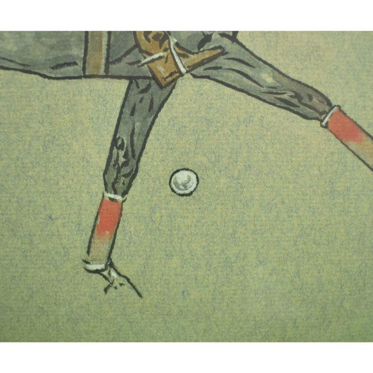 Paul Desmond Brown Watercolor & Gouache Illustration of Polo Player For Sale 4