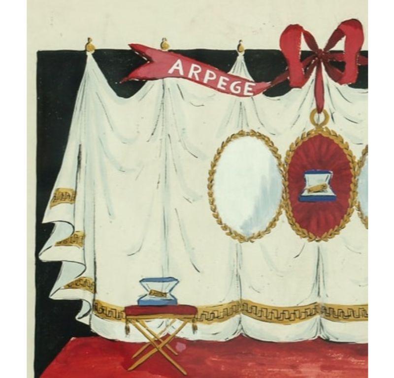 Lanvin of Paris Arpege Curtain circa 1950s Watercolour - Art by Alexander Warren Montel