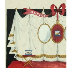 Lanvin of Paris Arpege Curtain circa 1950s Watercolour