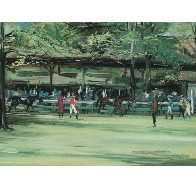 Saratoga Walking Ring - Painting by Robert Roche
