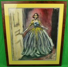 Vintage Ballgown c1951 Watercolor by Hays