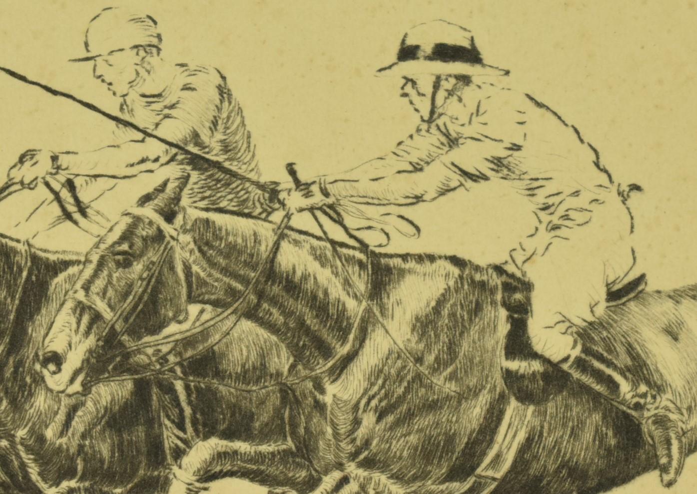 Paul Brown Polo Players 'Down The Field' Drypoint For Sale 1