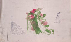 Lanvin Of Paris Original c1950s 2-Sided Advertising Watercolor Artwork