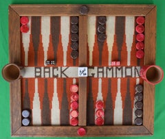 Hand-Needlepoint Backgammon Board