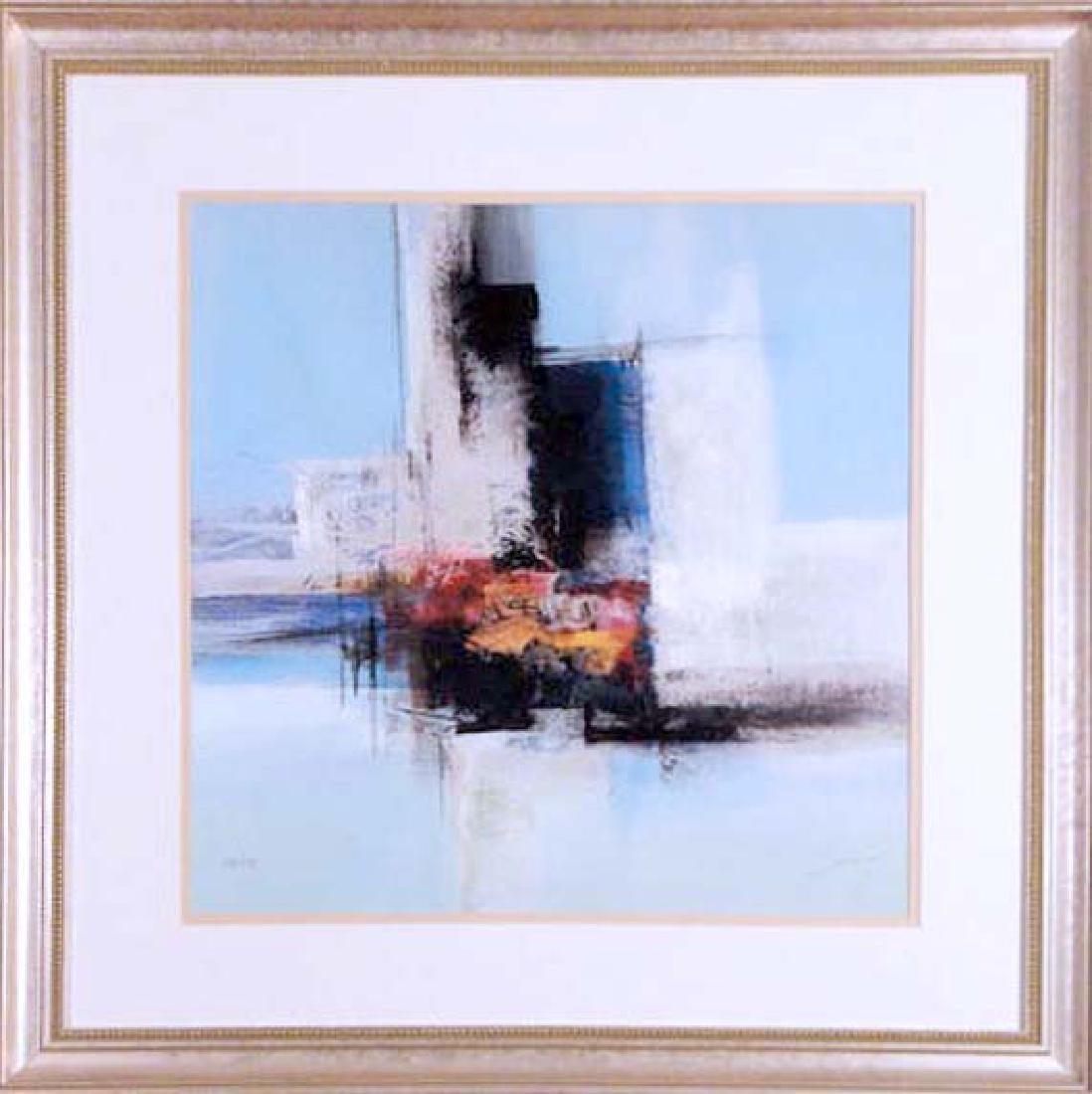 Souelt Abstract Print - "Abstract Design" Signed and Framed, Limited Edition Lithograph, 250/295