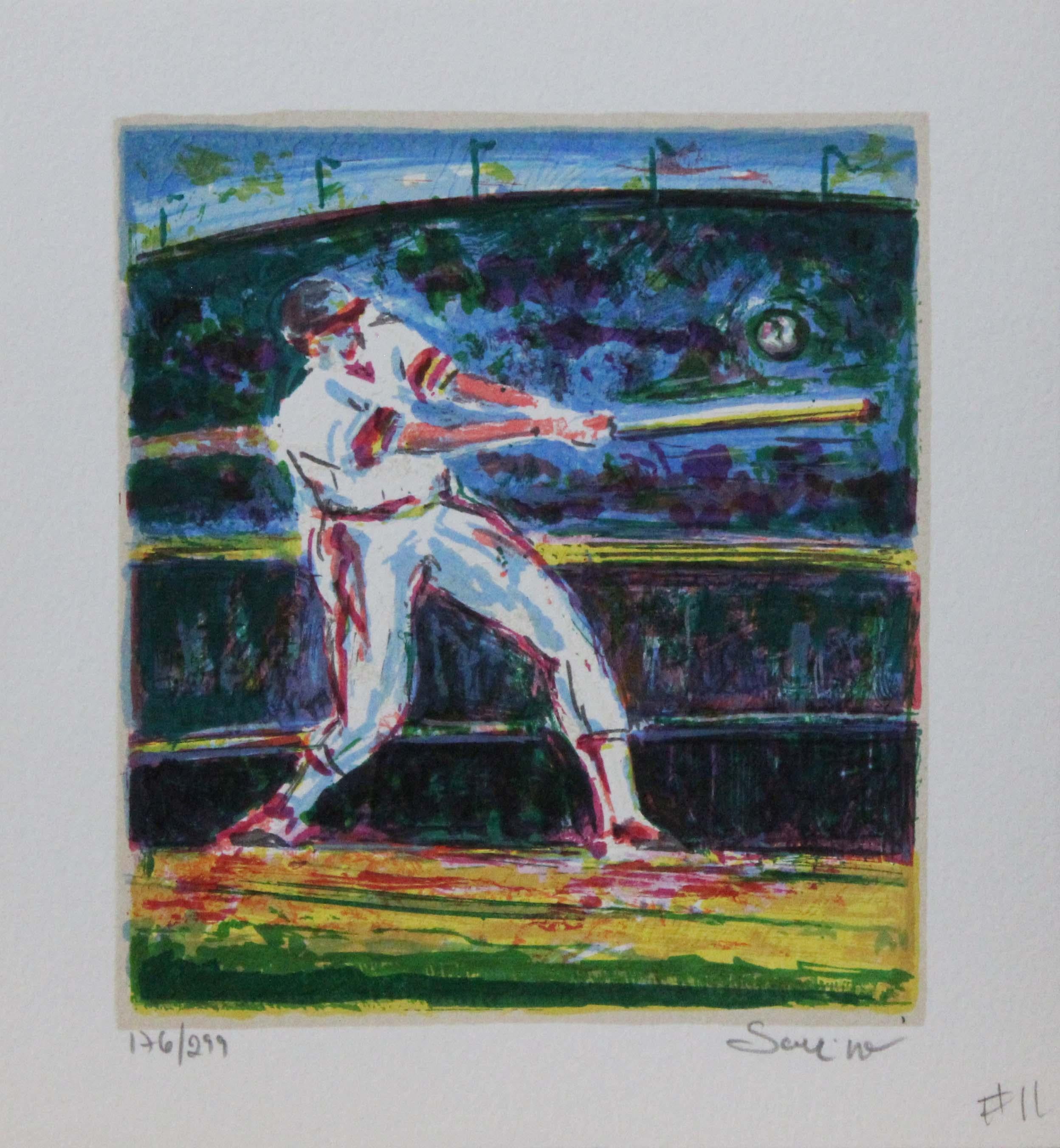 Savino Portrait Print - "Title Unknown" Baseball-themed, Limited Edition Print. Pencil-signed. 
