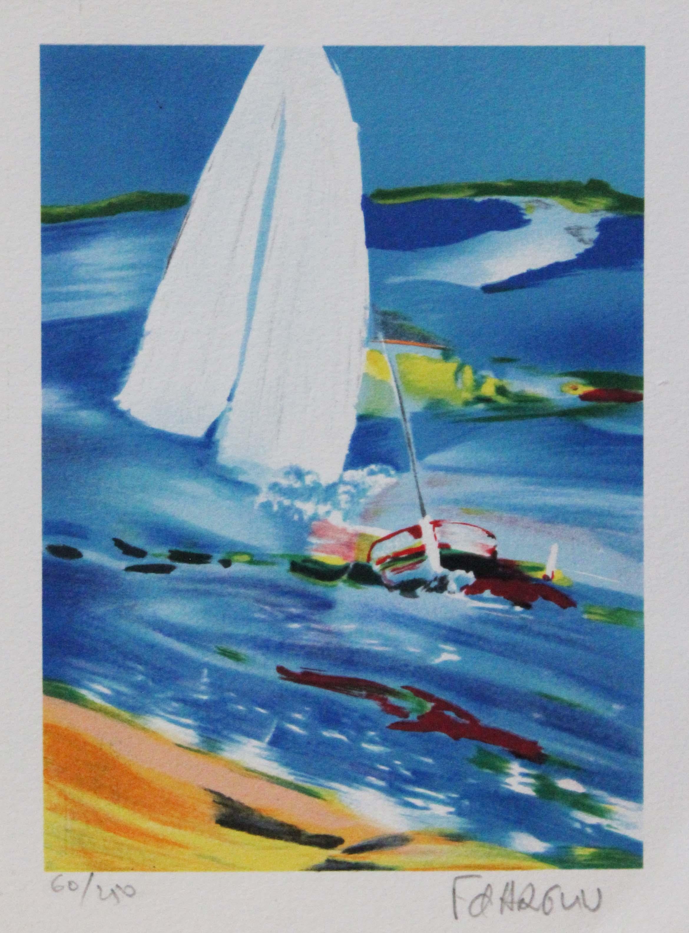 Francois D’Arguin Landscape Print - "Title Unknown" Nautical-themed Limited Edition Print. Pencil-signed by Artist