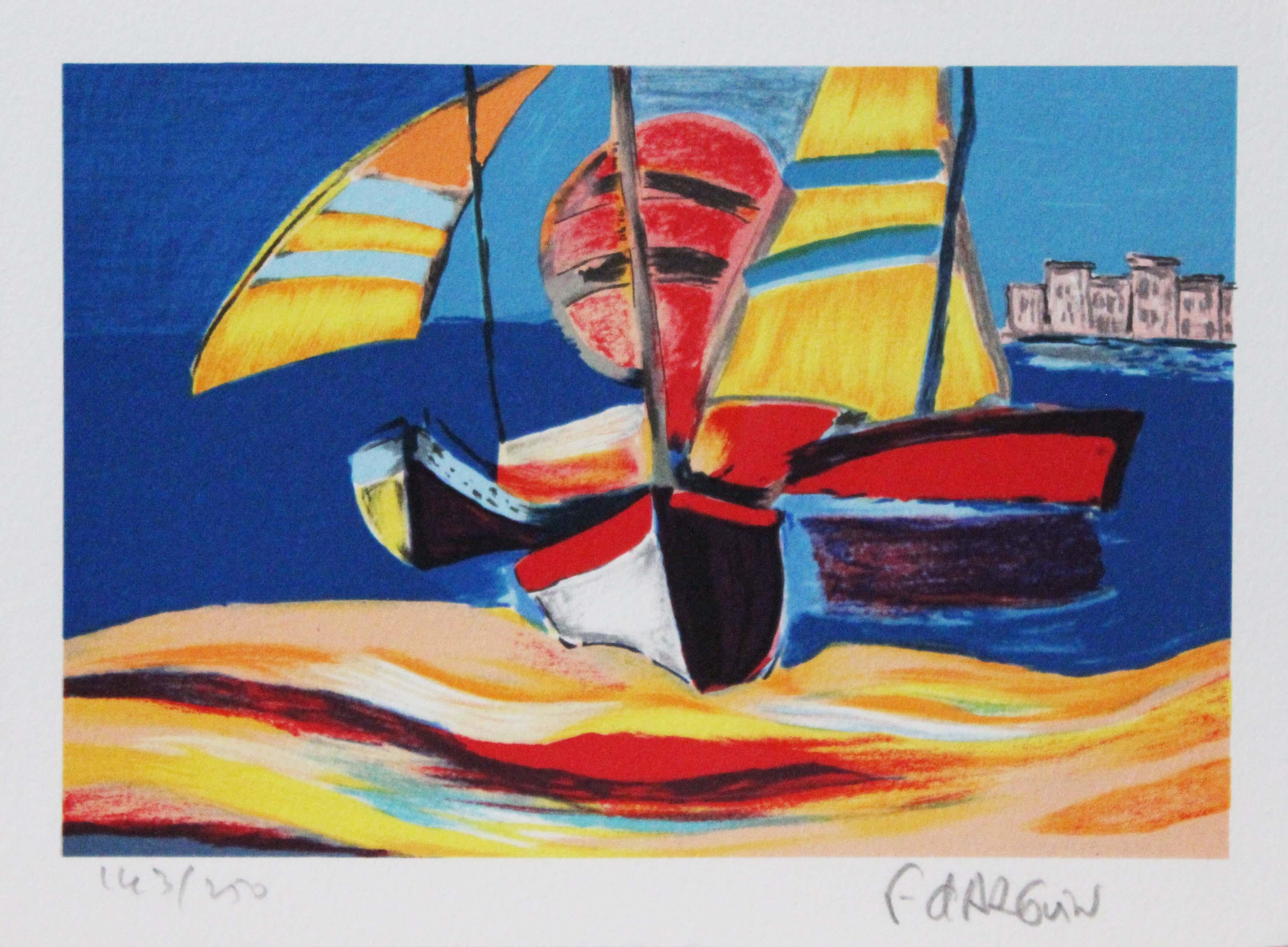 Francois D’Arguin Landscape Print - "Title Unknown" Nautical-themed Limited Edition Print. Pencil-signed by Artist
