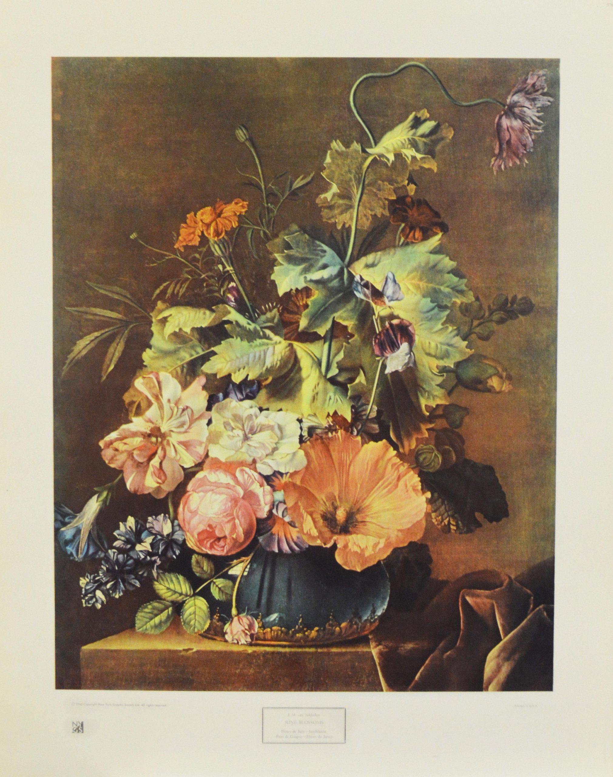 J.M. van Nikkelen Still-Life Print – Juni-Blüten-Poster. 1942 New York Graphic Society, Ltd. Gedruckt in den USA.