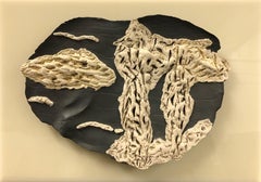 "Ceramic Plaque" Sculpture mounted on off-white plastic board, Signed by Artist