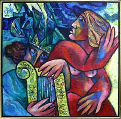 "Love’s Melody (1989)" Signed and Dated Original Oil Painting on Canvas