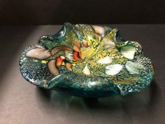 "Untitled (Green/Multi-color Bowl)" Glass, Artist Unknown