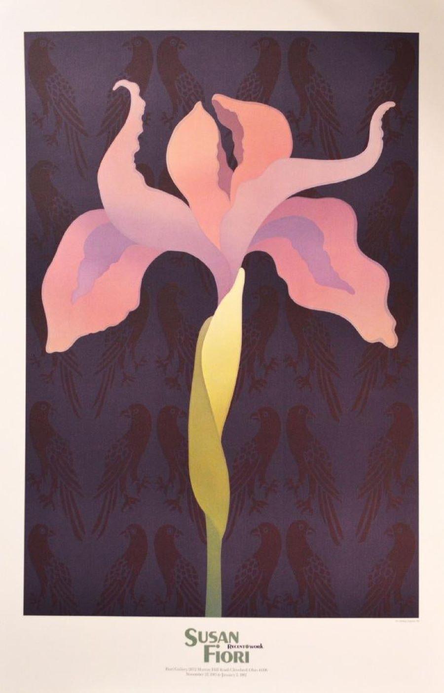 Susan Fiori Still-Life Print - Poster-"Iris Unfolding" Fiori Gallery, Cleveland, Ohio