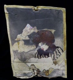 "Storm Lady" Free-Form, Hand-Painted Raku Plaque