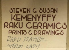 "Storm Lady" Free-Form, Hand-Painted Raku Plaque