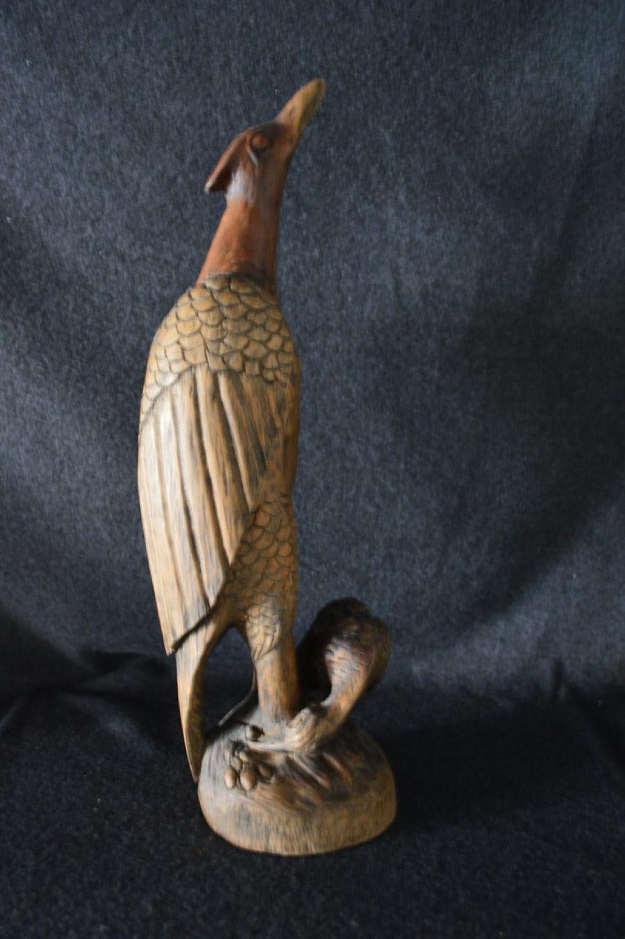 P. Joseph Figurative Sculpture - Bird-Original Wooden Sculpture, Signed (carved into wood) by Artist 