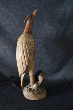 Bird-Original Wooden Sculpture, Signed (carved into wood) by Artist 