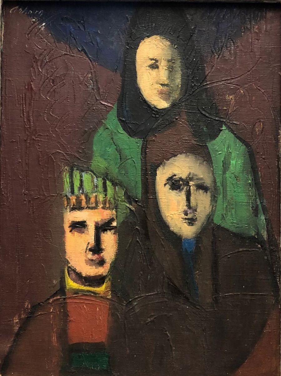 Tre figure-Olio originale su tela, firmato dall'artista - Painting di Arhorn