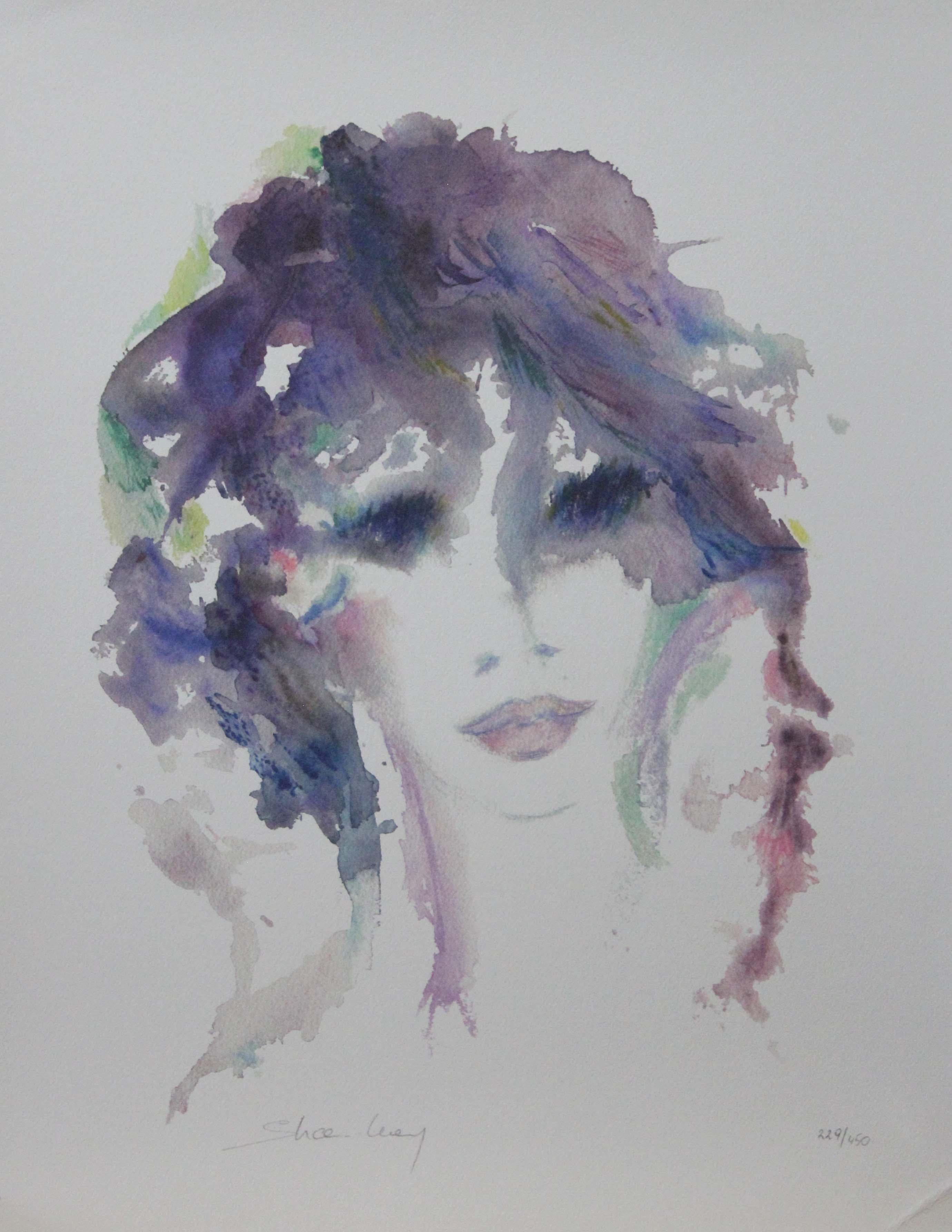 Shan-Merry Figurative Print - "Amethysta" Limited Edition Serigraph (229/450) Pencil-Signed by the Artist