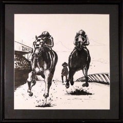 Detroit Race Course (DRC)-Ink on Paper, Signed by Artist