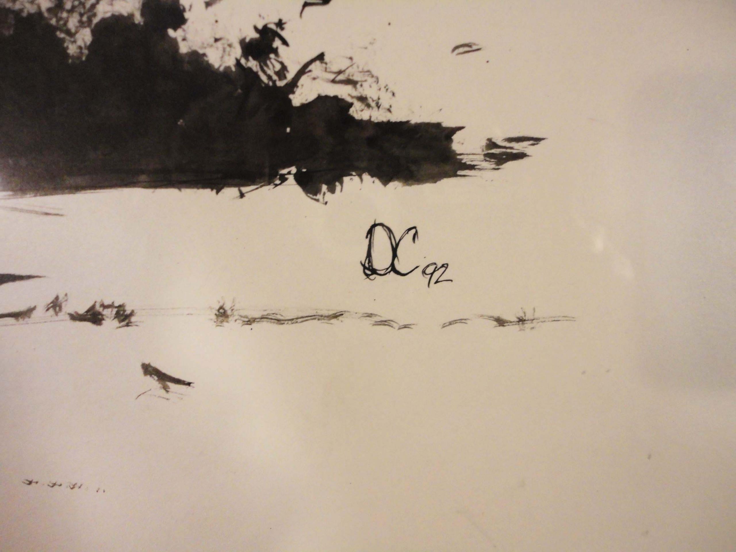 Detroit Race Course (DRC)-Tinte auf Papier, signiert vom Künstler – Art von D.C.