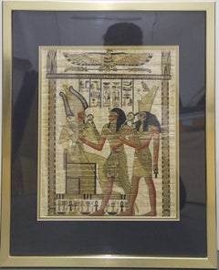 Vintage Egyptian Scene V-Painting on Pith Rice Paper