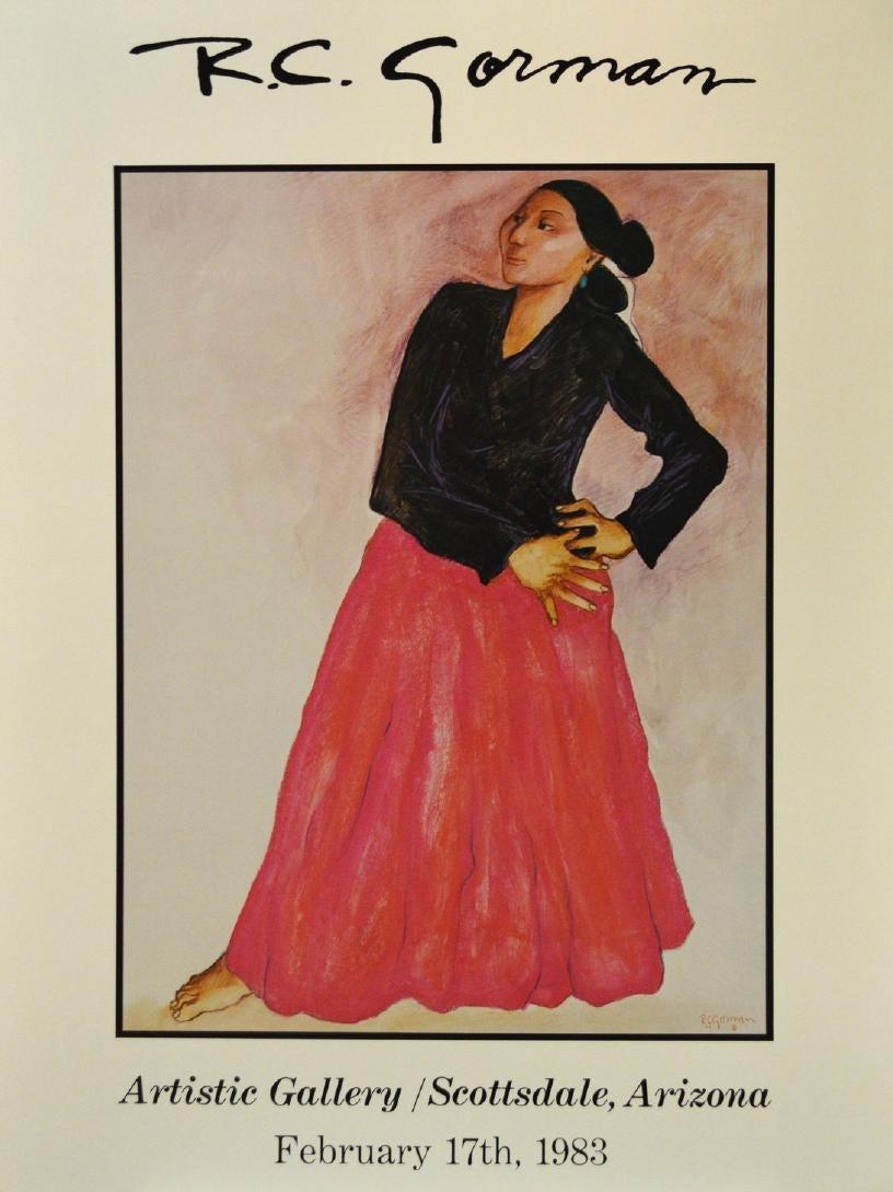 Portrait Print de R.C. Gorman - Galería Artística/Scottsdale, Arizona-17 de febrero de 1983