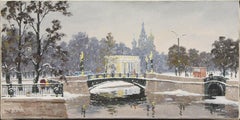 Winter Scene (Title Unknown)-Oil Painting on Canvas, Initialed/Dated by Artist