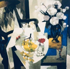 Pivoines Blanches et Fruits-Edición Limitada Giclee sobre Papel, Firmado con COA