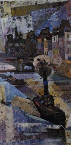 Retro Remorque sur la Seine-Poster, Printed in the Netherlands. 