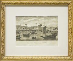 View of Canton in China-Framed Etching, originally published in 1785